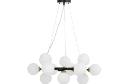 Arrediorg LAMPADA A SOSPENSIONE MODERNA NERA E OTTONE MARSIADA W15
