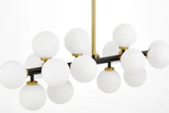 Arrediorg LAMPADA A SOSPENSIONE MODERNA NERA E OTTONE PETRICA W16