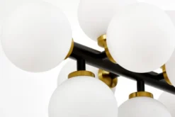 Arrediorg LAMPADA A SOSPENSIONE MODERNA NERA E OTTONE PETRICA W16