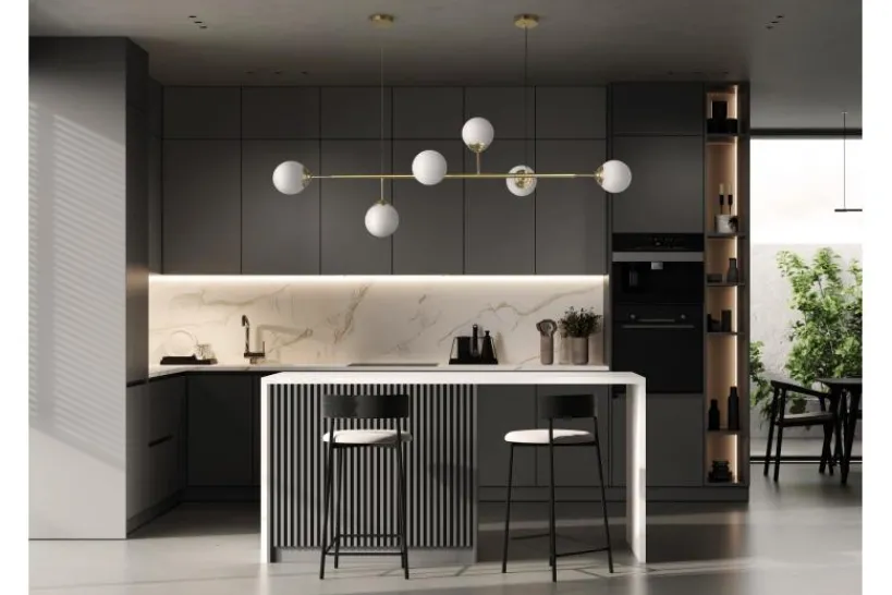 Arrediorg LAMPADA A SOSPENSIONE MODERNA OTTONE FINO W6
