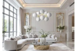 Arrediorg LAMPADA A SOSPENSIONE MODERNA CLASSICA ORO LEDO W9