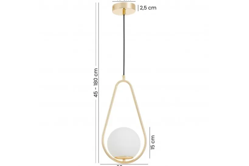 Arrediorg LAMPADA A SOSPENSIONE MODERNA CLASSIC GOLD VERO 1C