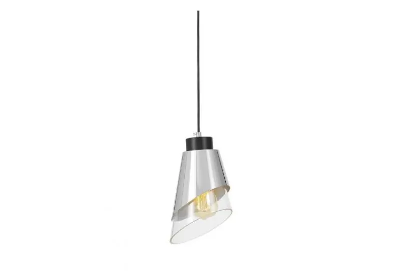 Arrediorg Lampada a sospensione moderna cono cromato FABRO W1
