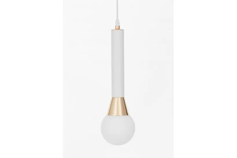 Arrediorg Lampada a sospensione moderna sfera bianca e oro FOLINO W1