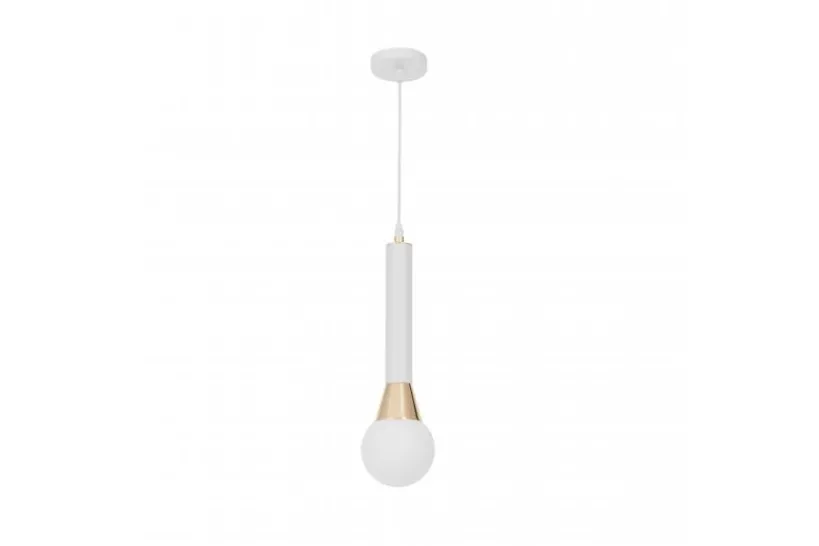 Arrediorg Lampada a sospensione moderna sfera bianca e oro FOLINO W1