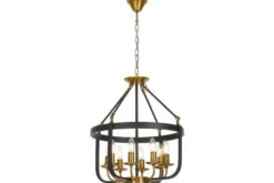 Arrediorg LAMPADA A SOSPENSIONE NERA E OTTONE BERLING W8