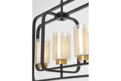 Arrediorg LAMPADA A SOSPENSIONE NERA E OTTONE CHICAGO W5