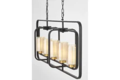 Arrediorg LAMPADA A SOSPENSIONE NERA E OTTONE CHICAGO W5