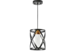 Arrediorg LAMPADA A SOSPENSIONE NERA E OTTONE ASTILA W1
