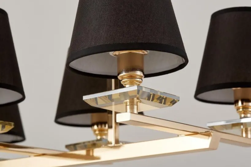 Arrediorg LAMPADA A SOSPENSIONE NERA E ORO LIMERA W6