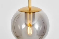 Arrediorg Lampada a sospensione ottone sfera grigio fumo ZODIAK D15