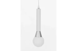 Arrediorg Lampada a sospensione sfera bianca cromo FOLINO W1