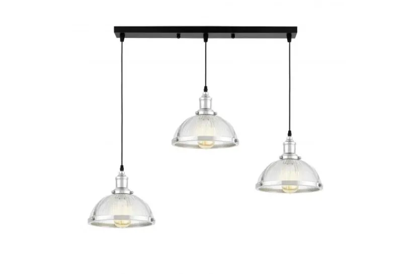 Arrediorg LAMPADA A SOSPENSIONE TRIPLA CROMATA BRICO W3 PRO