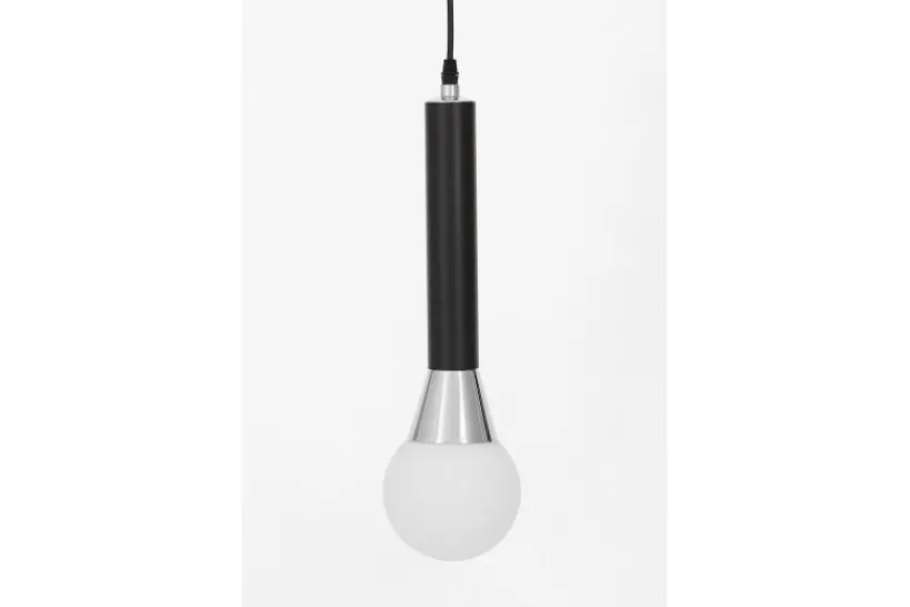Arrediorg Lampada a sospensione tubo e sfera bianca FOLINO W1