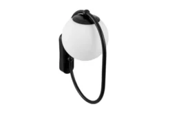 Arrediorg Lampada da parete a sfera bianca e struttura nera PANARI W1