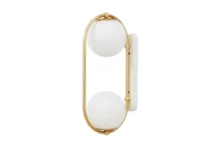 Arrediorg Lampada da parete a sfera doppia oro PANARI W2