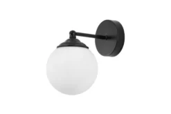 Arrediorg Lampada da parete a sfera nera FINO W1