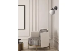Arrediorg Lampada da parete a sfera nera FINO W1