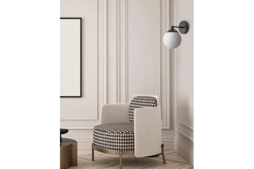 Arrediorg Lampada da parete a sfera nera FINO W1