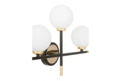 Arrediorg Lampada da parete a sfera oro e nera MARSIADA TRIO NEO