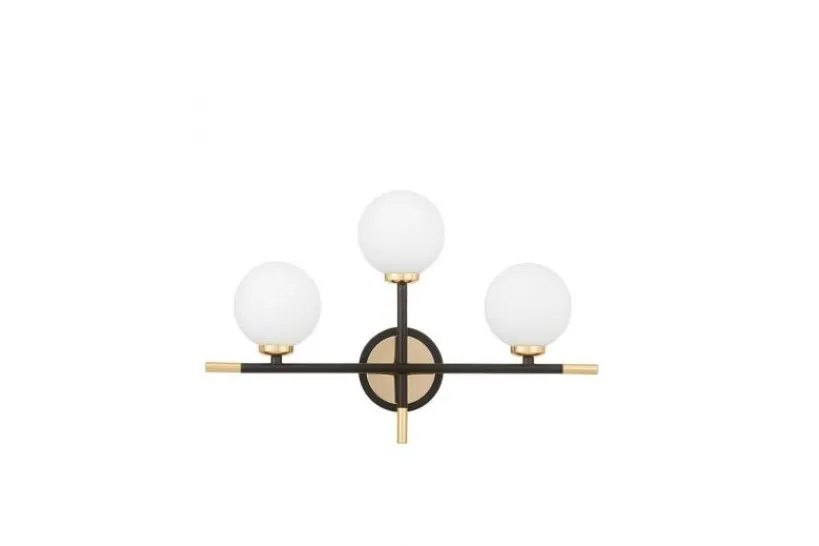 Arrediorg Lampada da parete a sfera oro e nera MARSIADA TRIO NEO