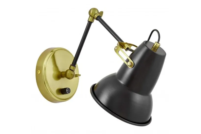 Arrediorg LAMPADA DA PARETE MODERNA NERA BONA W2