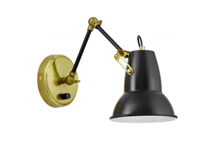 Arrediorg LAMPADA DA PARETE MODERNA NERA BONA W2