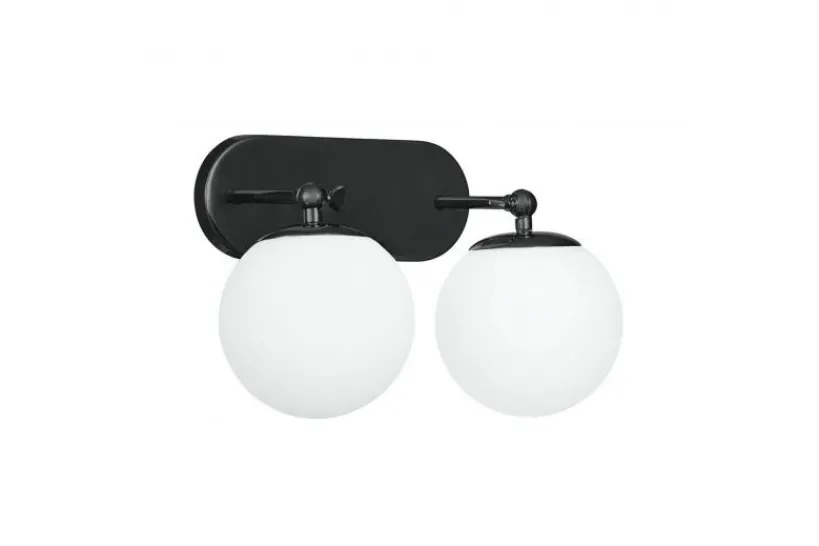 Arrediorg LAMPADA DA PARETE MODERNA NERA LAMPADA DA PARETE FREDICA W2