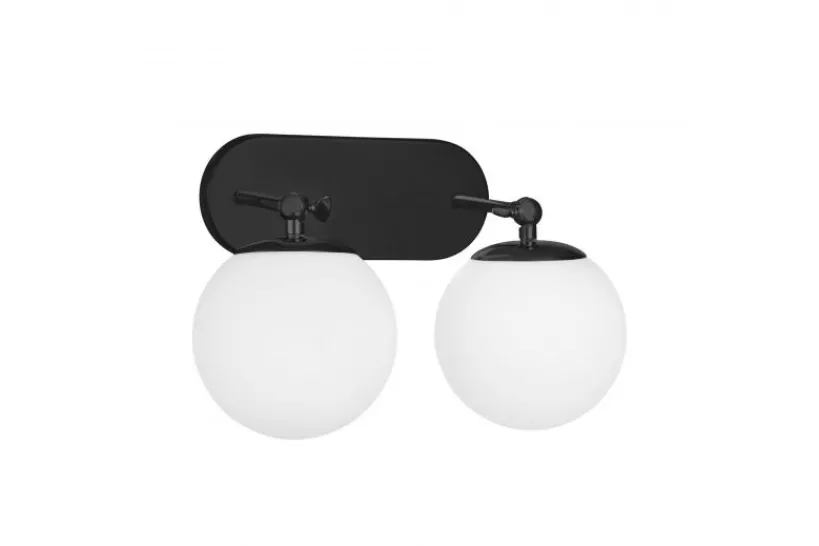 Arrediorg LAMPADA DA PARETE MODERNA NERA LAMPADA DA PARETE FREDICA W2