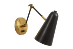 Arrediorg LAMPADA DA PARETE MODERNA NERA RONA W2