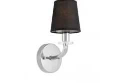 Arrediorg LAMPADA DA PARETE MODERNA NERA E CROMO ORLANDO W1