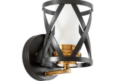 Arrediorg LAMPADA DA PARETE NERA E OTTONE ASTILA W1