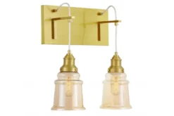 Arrediorg Lampada da parete ottone e vetro doppia MOLETTI W2