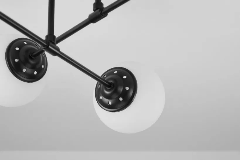 Arrediorg Lampada da soffitto a sfera nera 6 punti luce FINO W6