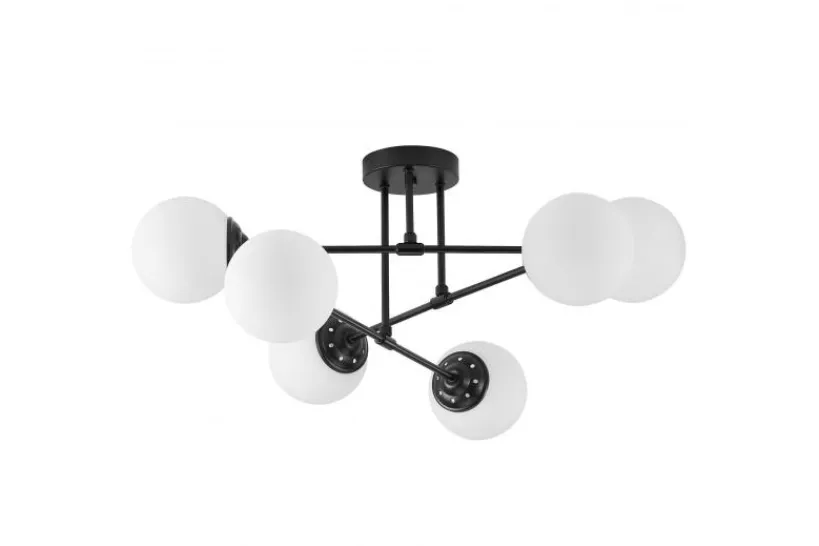 Arrediorg Lampada da soffitto a sfera nera 6 punti luce FINO W6