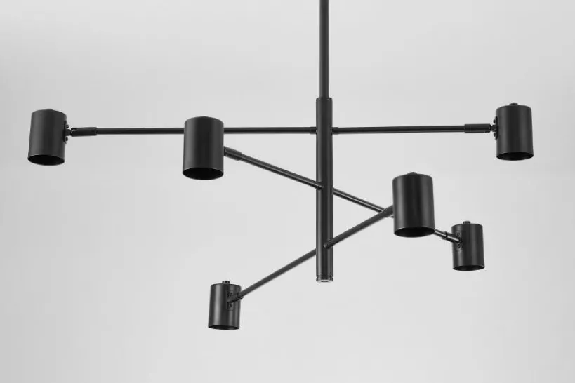 Arrediorg LAMPADA DA SOFFITTO MODERNA NERA DORA W6