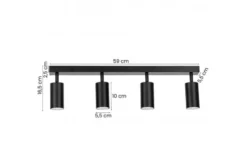 Arrediorg LAMPADA DA SOFFITTO MODERNA NERA NEO W4
