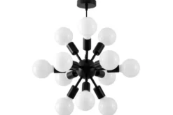 Arrediorg LAMPADA DA SOFFITTO MODERNA NERA NOVA W12