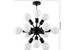 Arrediorg LAMPADA DA SOFFITTO MODERNA NERA NOVA W12