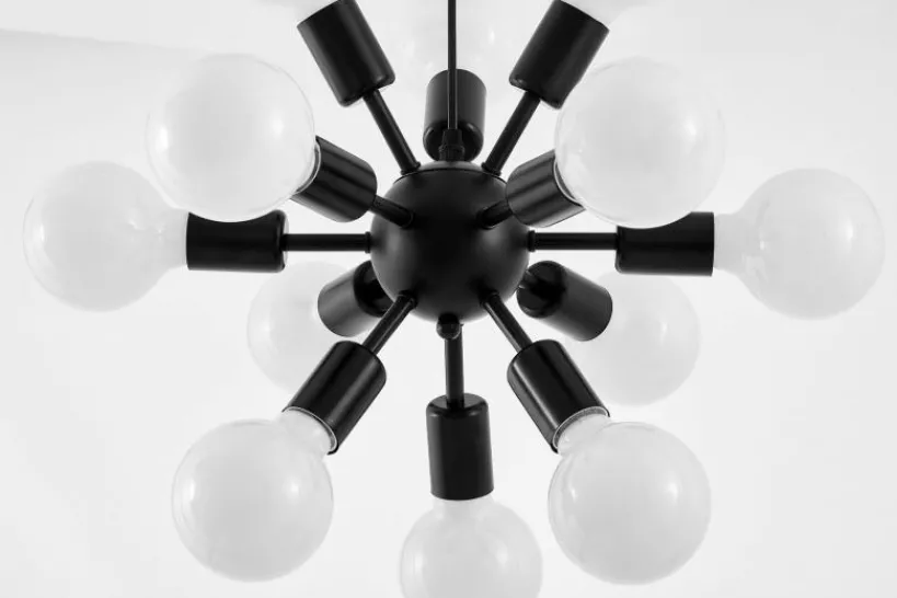 Arrediorg LAMPADA DA SOFFITTO MODERNA NERA NOVA W12