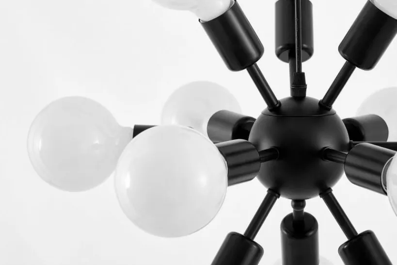 Arrediorg LAMPADA DA SOFFITTO MODERNA NERA NOVA W12