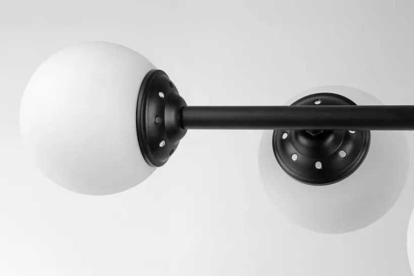 Arrediorg LAMPADA DA SOFFITTO MODERNA NERA FINO W5