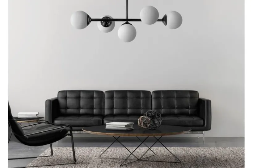 Arrediorg LAMPADA DA SOFFITTO MODERNA NERA FINO W5