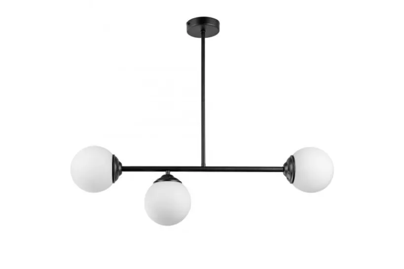 Arrediorg LAMPADA DA SOFFITTO MODERNA NERA FINO W3