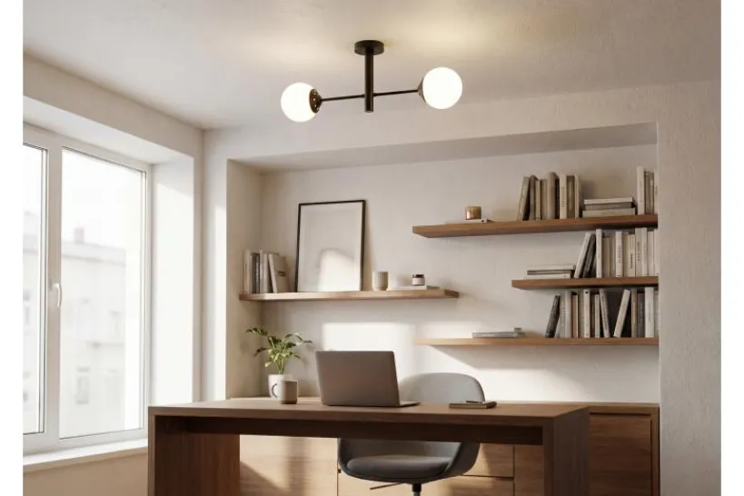 Arrediorg LAMPADA DA SOFFITTO MODERNA NERA FINO W2