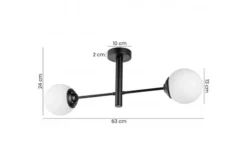 Arrediorg LAMPADA DA SOFFITTO MODERNA NERA FINO W2