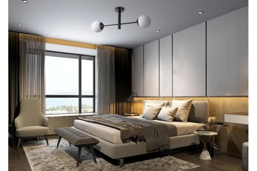 Arrediorg LAMPADA DA SOFFITTO MODERNA NERA FINO W2