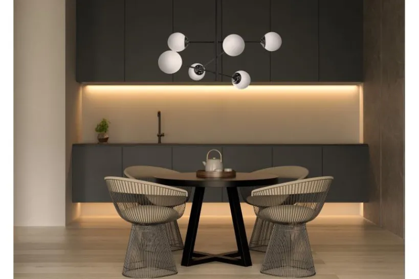 Arrediorg LAMPADA DA SOFFITTO MODERNA NERA FINO PRO W6