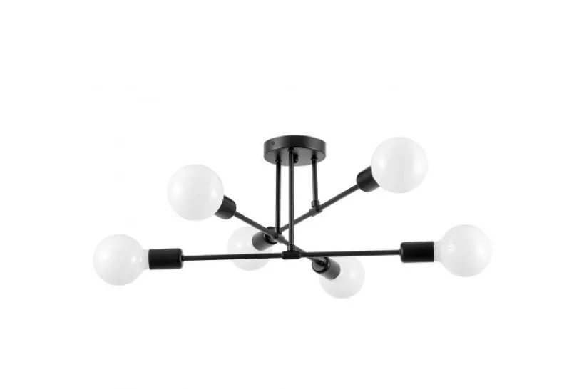 Arrediorg LAMPADA DA SOFFITTO MODERNA NERA NOVA W6