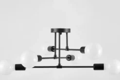 Arrediorg LAMPADA DA SOFFITTO MODERNA NERA NOVA W6